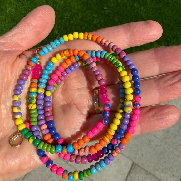 Lynn Rachel Rose Chroma Baby necklace, 30 inches with 14 K gold hardware - Picture 5 of 6